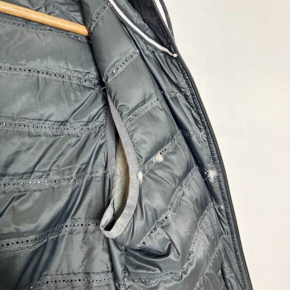 Nike Gray Aeroloft Parka Hooded Lined Full Zip Goose Down Jacket Size M Women's - Picture 8 of 12